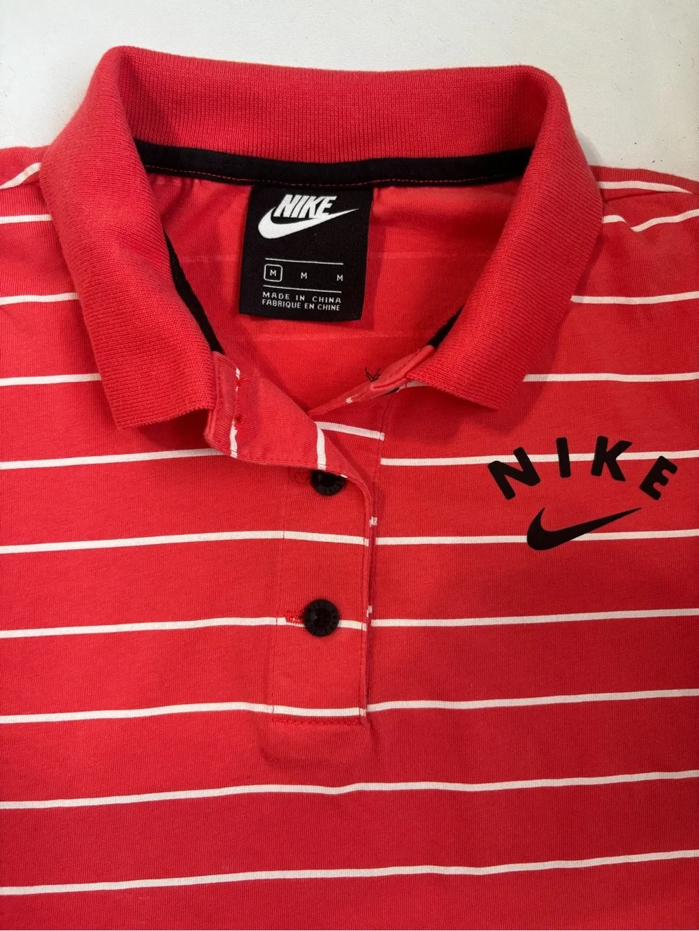 Nike Red & White Striped Kids Polo Dress